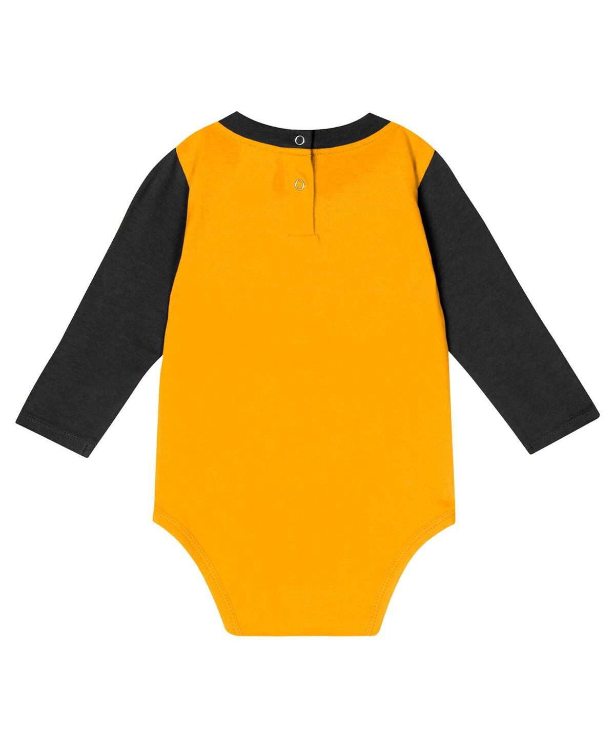 Outerstuff Baby Boys And Girls Black Iowa Hawkeyes Double Up Long Sleeve Bodysuit And Pant In Black