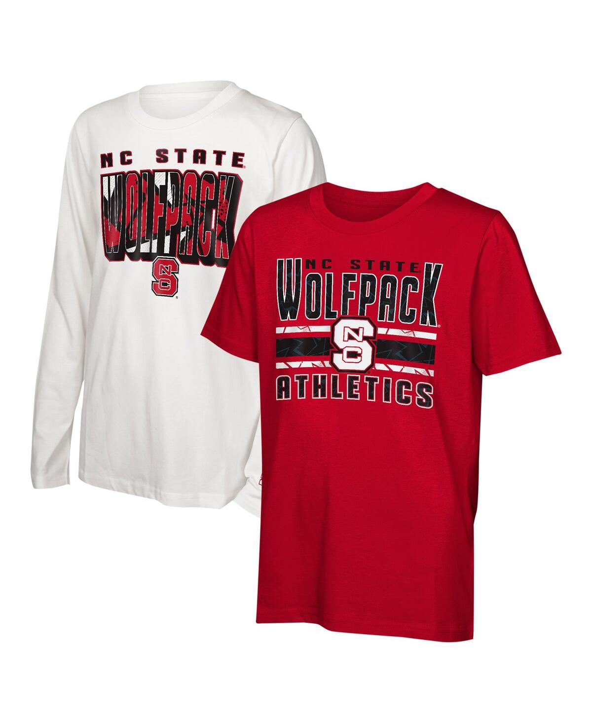 Outerstuff Big Boys And Girls Nc State Wolfpack In The Mix T-shirt Combo Set In Red