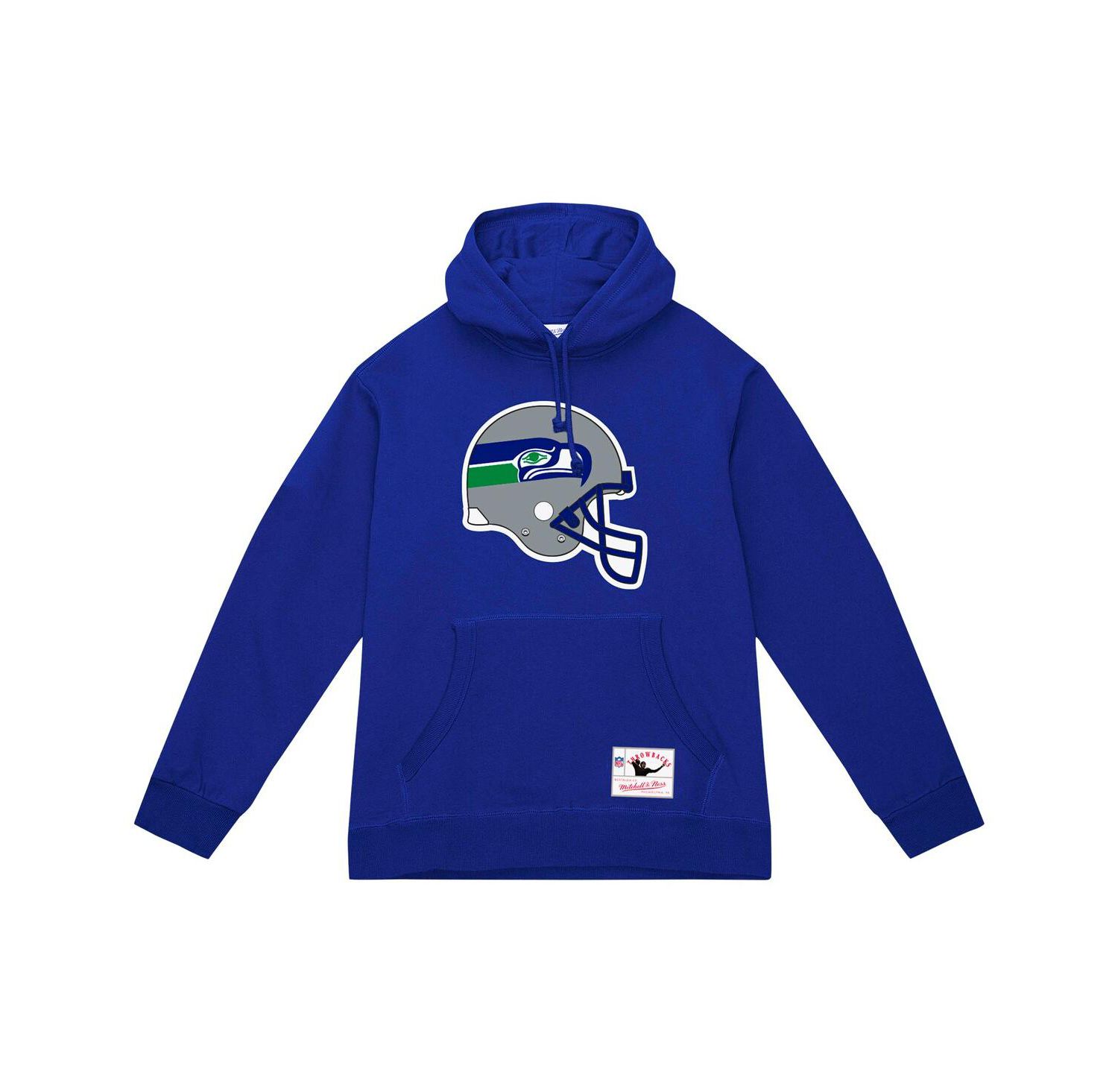 Men's College Navy Seattle Seahawks Helmet Logo Vintage Pullover Hoodie