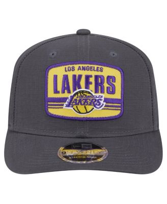 Men's Graphite Los Angeles Lakers Team Elevated Patch 9SEVENTY Adjustable Hat