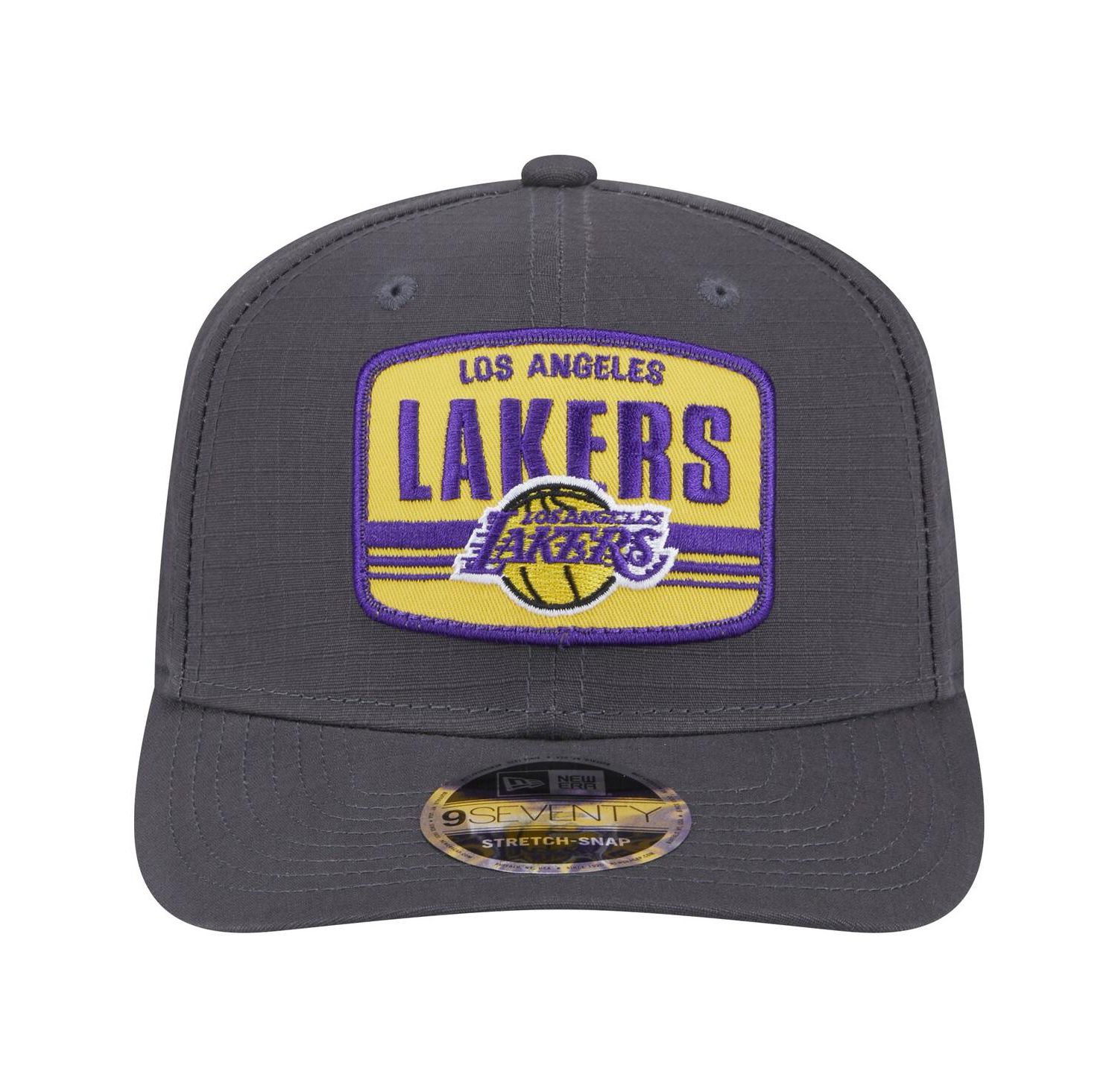 Men's Graphite Los Angeles Lakers Team Elevated Patch 9SEVENTY Adjustable Hat