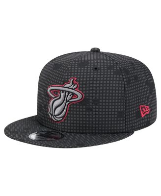 New Era - Men's Black Miami Heat Midnight Ink Pop Outline 9FIFTY Snapback Hat