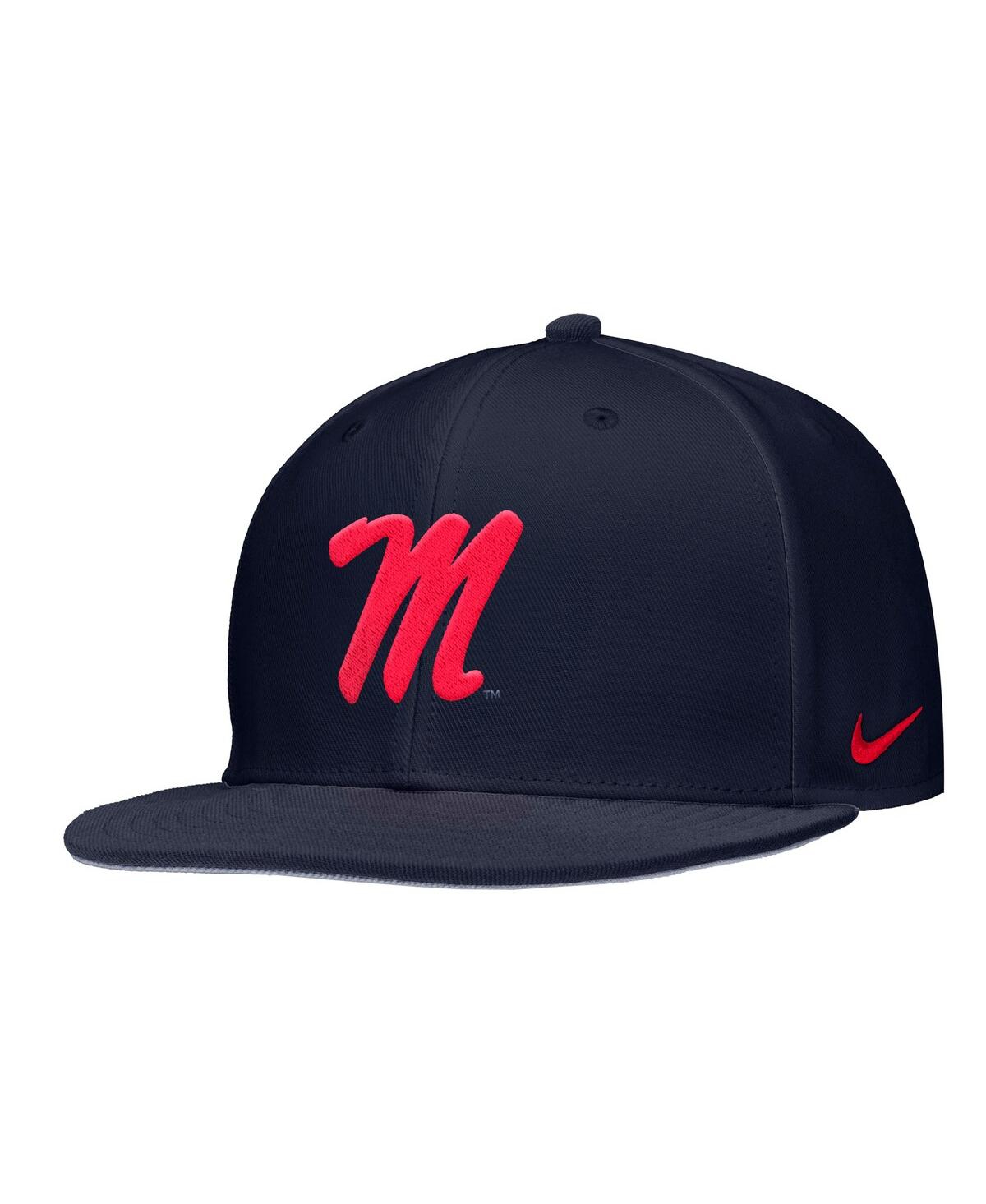 Nike Men's Navy Ole Miss Rebels On-field Baseball Performance Fitted Hat In Navy