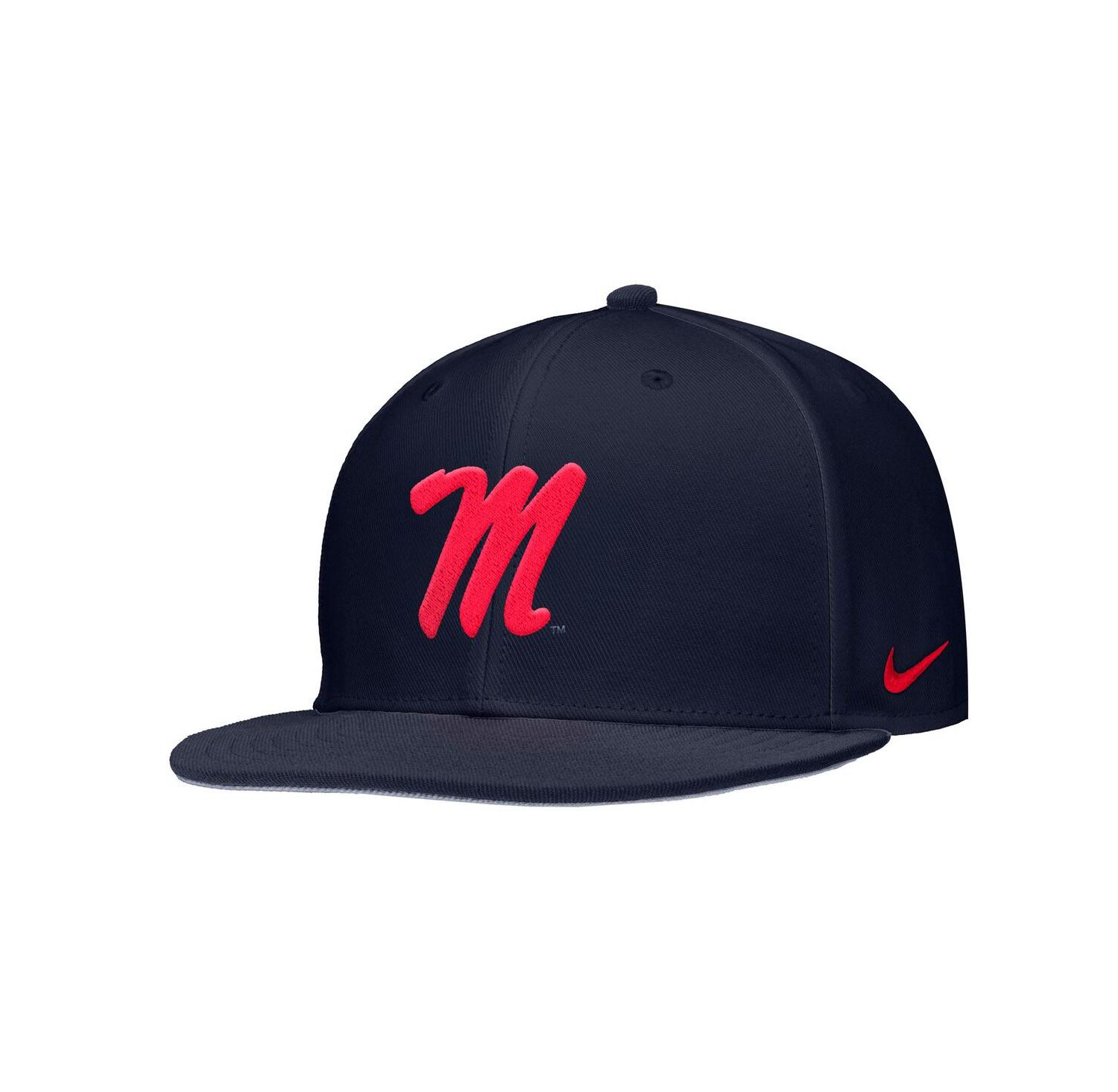 Men's Navy Ole Miss Rebels On-Field Baseball Performance Fitted Hat