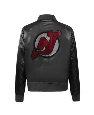 Женская черная куртка Pro Standard из атласа New Jersey Devils Rhinestone Jewels с застежкой на пуговицы