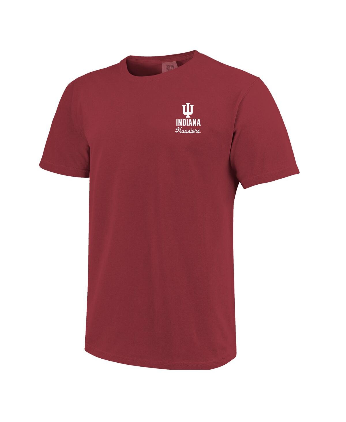 Image One Men's Crimson Indiana Hoosiers Comfort Colors Mascot Overlay T-shirt In Crimson