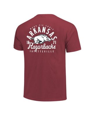 Мужская футболка Image One Crimson Arkansas Razorbacks Comfort Colors с нанесенным на нее талисманом
