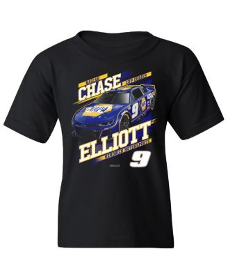 Big Boys and Girls Black Chase Elliott NAPA Car T-Shirt