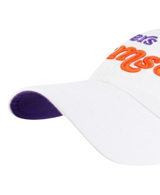 Женская белая шапка Clemson Tigers Pensacola Clean Up с регулируемой посадкой от бренда '47
