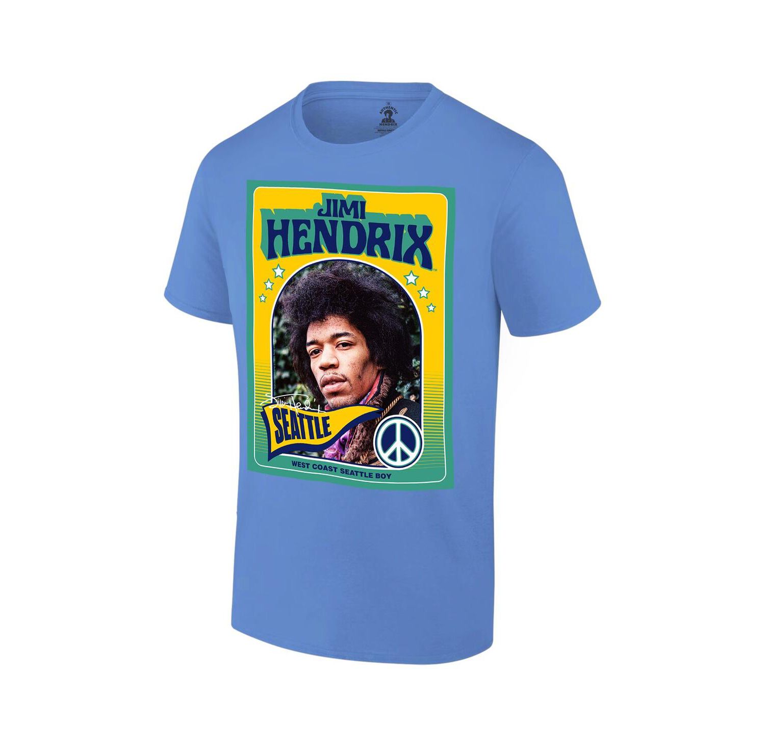 Men's Royal Jimi Hendrix Seattle Baseball T-Shirt