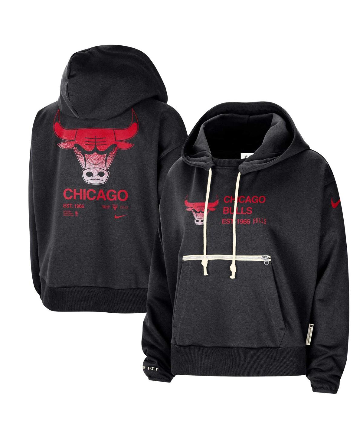 Nike Women's Black Chicago Bulls Courtside Standard Issue Performance Pullover Hoodie In Black