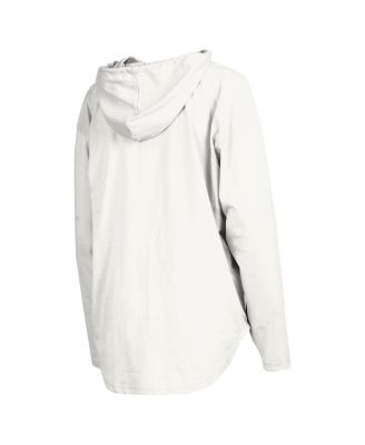 Женская белая футболка с капюшоном Pressbox LSU Tigers San Bruno Hoodie с длинным рукавом