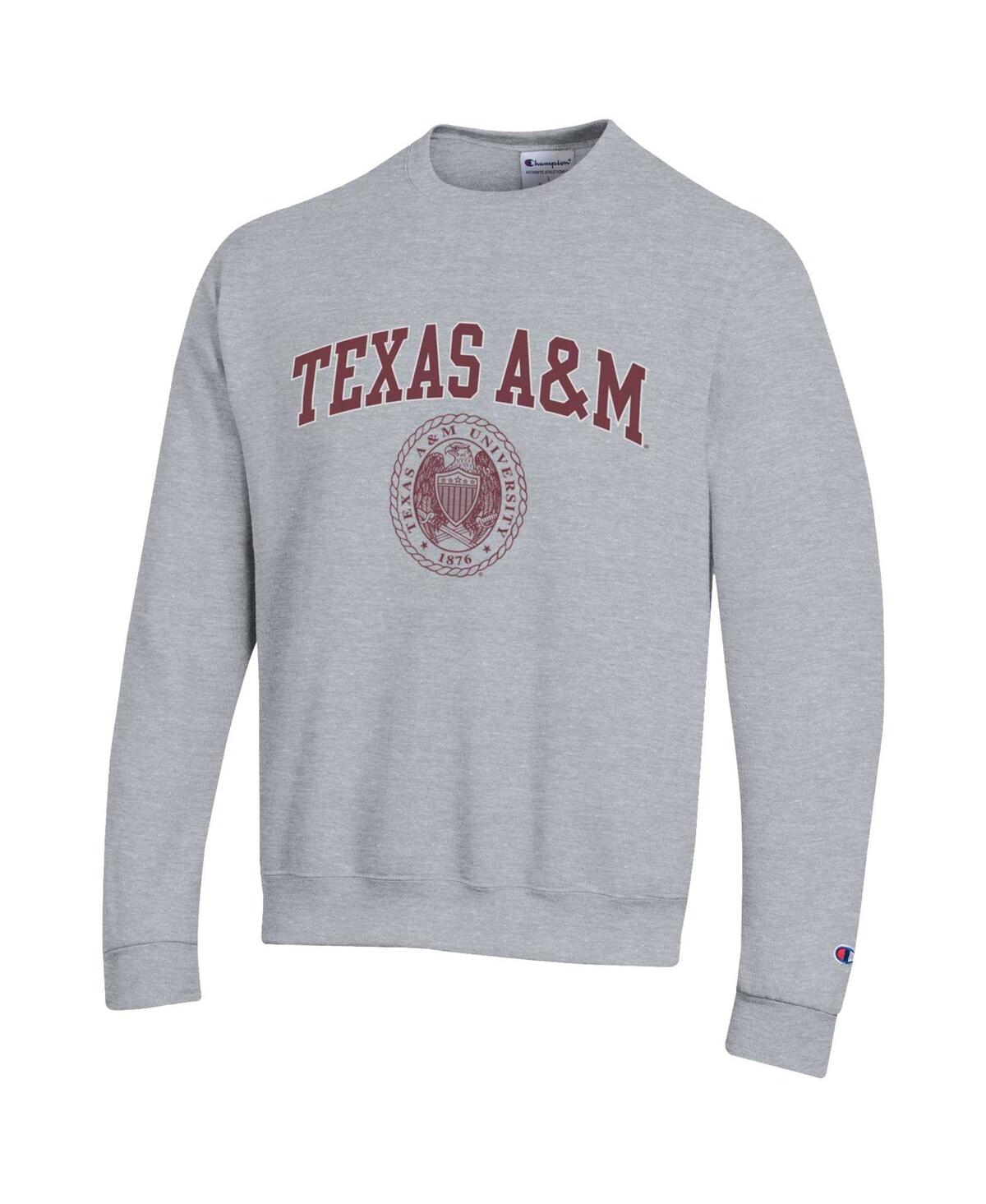 Champion Men's Heather Gray Texas A&m Aggies 12th Man Pullover Sweatshirt In Heather Gray
