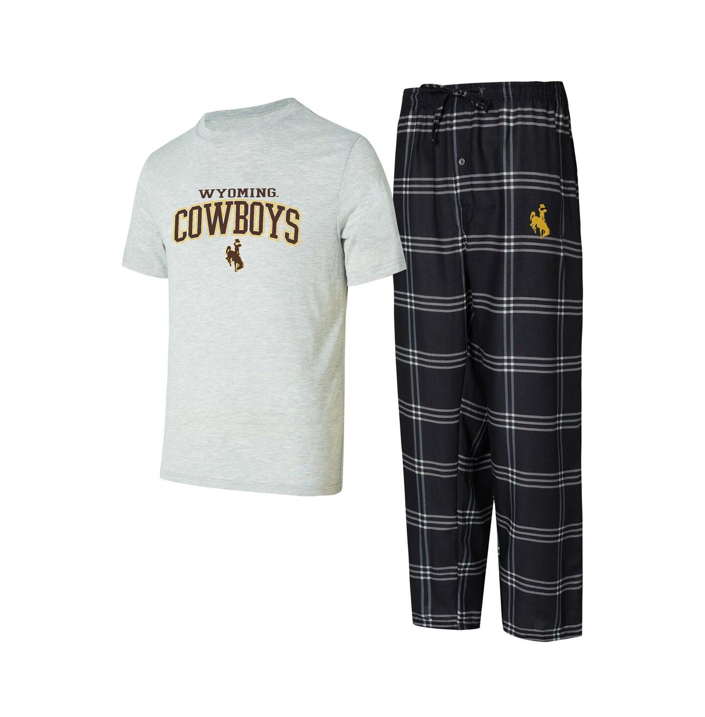 Мужские комплекты Concepts Sport Wyoming Cowboys T-Shirt and Pants — фото 1