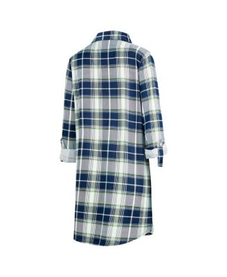 Ночная рубашка в клетку из эшфордского трикотажа Concepts Sport Women's College Navy Seattle Seahawks