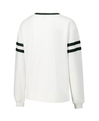 Женская белая футболка Concepts Sport Michigan State Spartans Borough из французского махрового материала с аркой поверх футболки с длинным рукавом