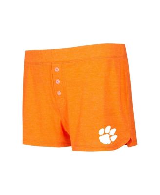 Женский комплект из оранжевой футболки и шорт командного цвета Clemson Tigers с длинным рукавом и шортами Concepts Sport для женщин
