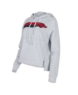 Женская толстовка-пуловер реглан Concepts Sport серого цвета Arkansas Razorbacks Cedar из трехслойной ткани с капюшоном