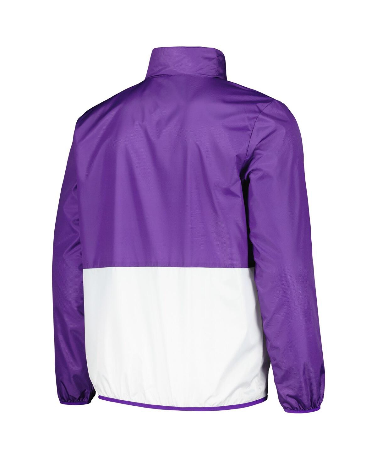G-III SPORTS BY CARL BANKS MEN'S PURPLE LSU TIGERS CORNERMANÂ HALF-ZIP TOP 
