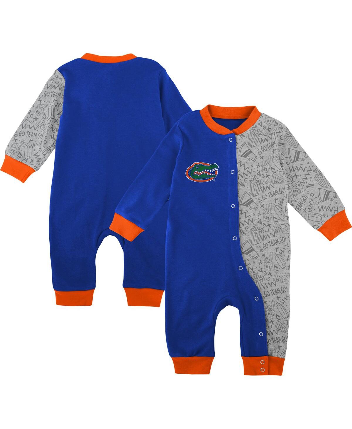 Shop Outerstuff Baby Boys And Girls Royal Florida Gators Playbook Two-tone Sleeper