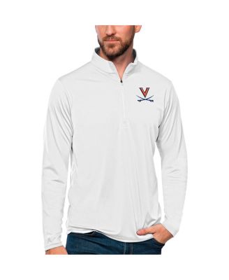 Мужской белый топ Virginia Cavaliers Tribute от Antigua с застежкой на четверть молнии