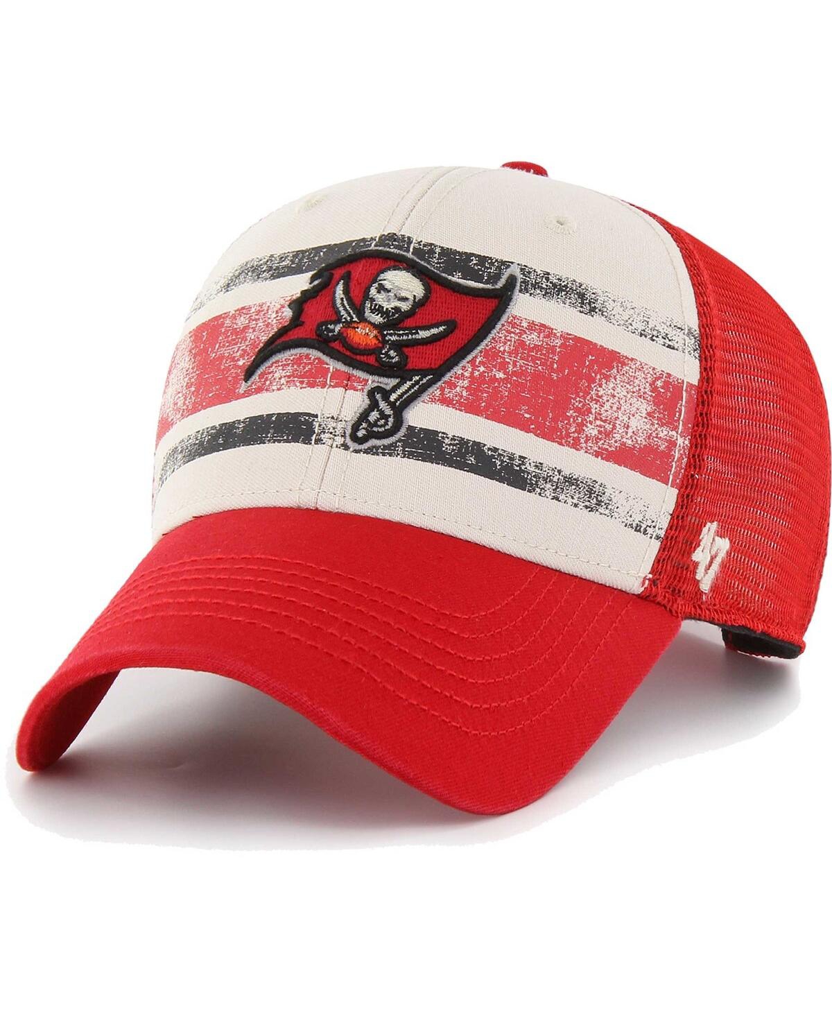 47 Brand Men's Cream/red Tampa Bay Buccaneers Breakout Mvp Trucker Adjustable Hat In Cream,red