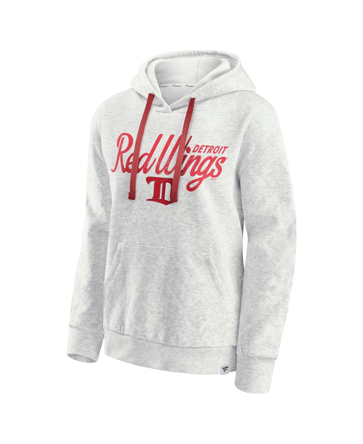 Fanatics Women's Oatmeal Detroit Red Wings True Classics Quilted Pullover Hoodie In Oatmeal