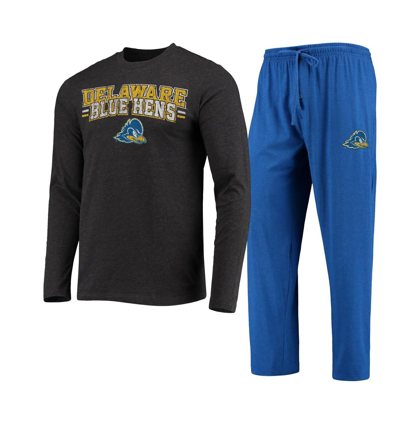 Мужские брюки Concepts Sport Royal/Heathered Charcoal Delaware Fightin' Blue Hens Meter Long Sleeve T-Shirt and Pants — фото 1