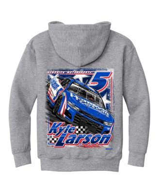 Big Boys and Girls Heather Gray Kyle Larson Pullover Hoodie