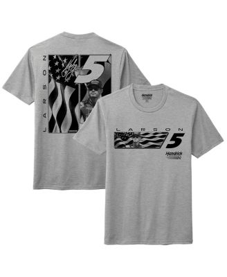 Hendrick Motorsports Team Collection - Men's Heather Gray Kyle Larson Flag Tri-Blend T-Shirt