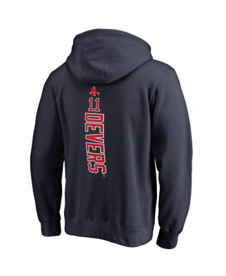 Мужская толстовка-пуловер Rafael Devers темно-синего цвета с надписью Boston Red Sox Backer от бренда Fanatics MTO Label