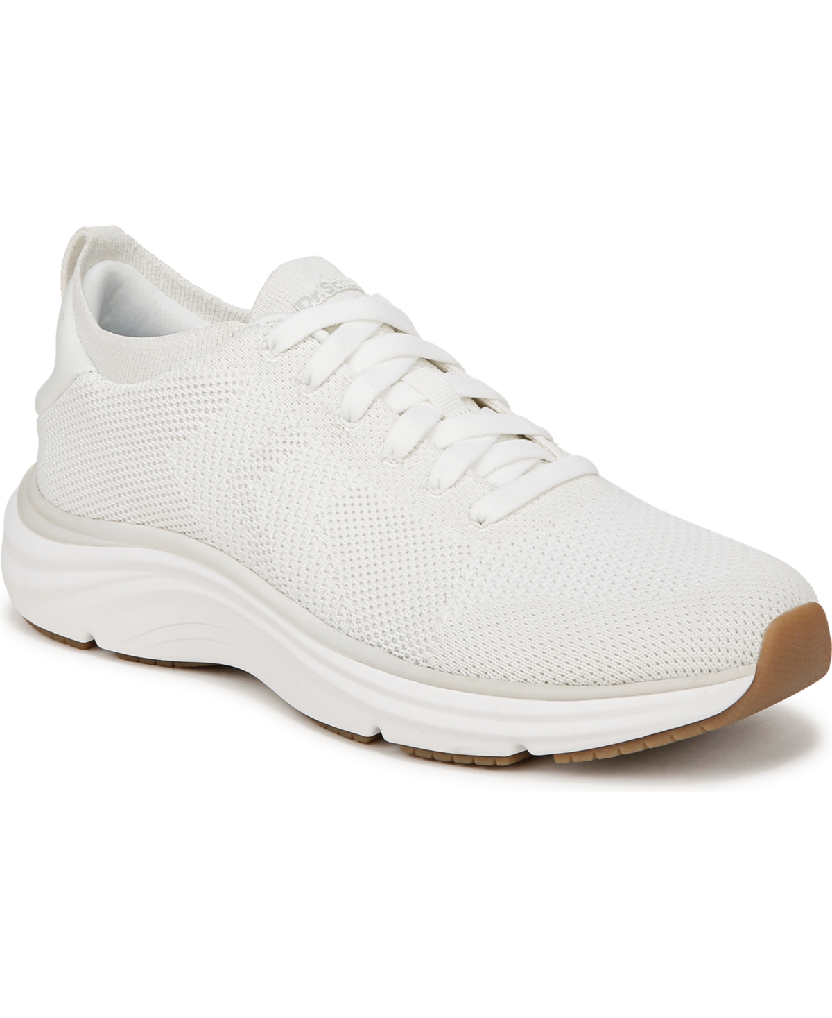 Shop Dr. Scholl's Women's Feel Support Washable Lace Up Sneakers In White Fabric