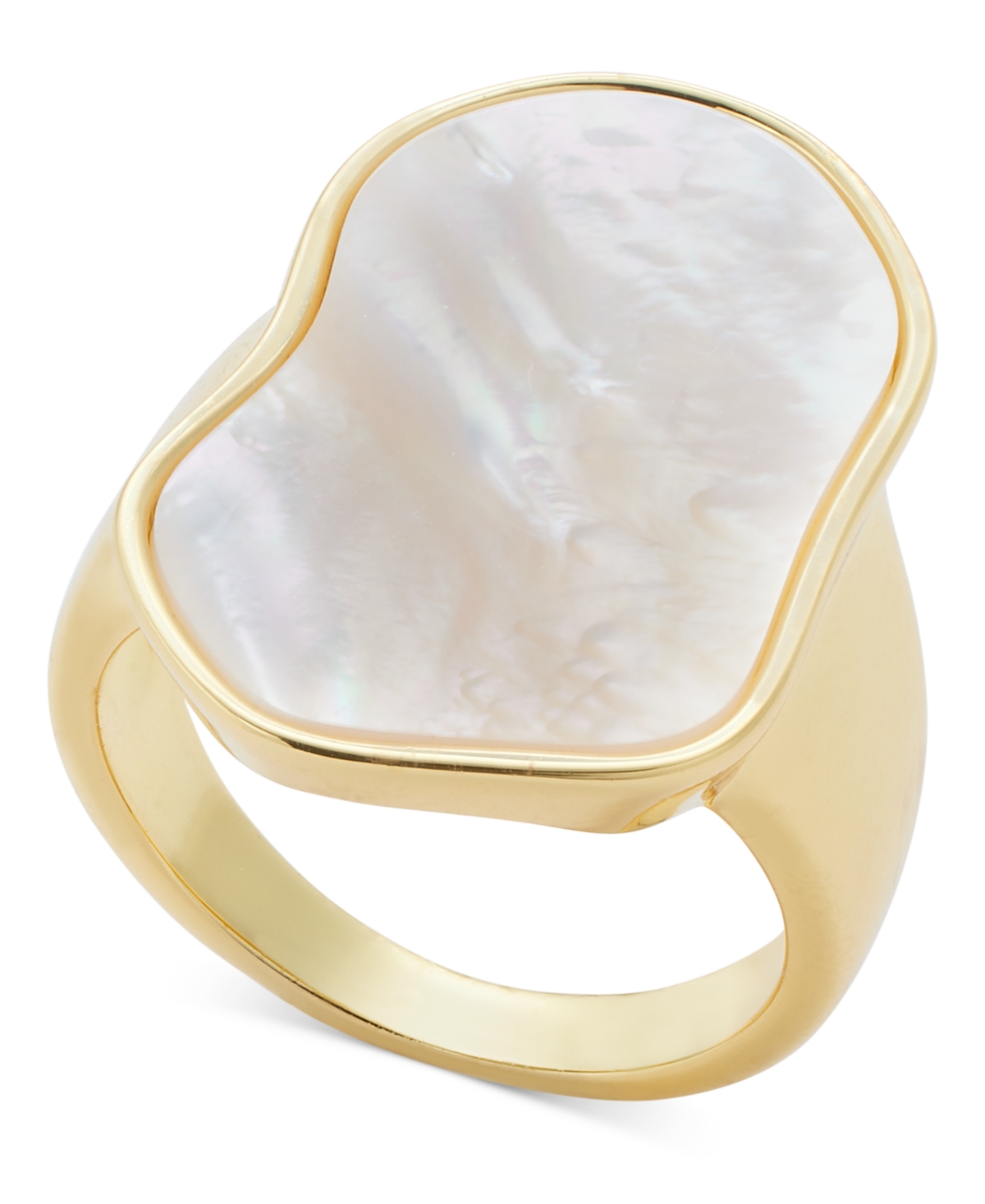 Gold-Tone Mother-of-Pearl Statement Ring, Exclusively at Macy's - Yellow