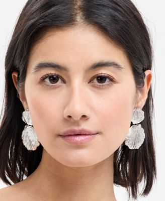 INC International Concepts Silver-Tone Double Shell Drop Earrings Exclusively at Macys 4490₽
