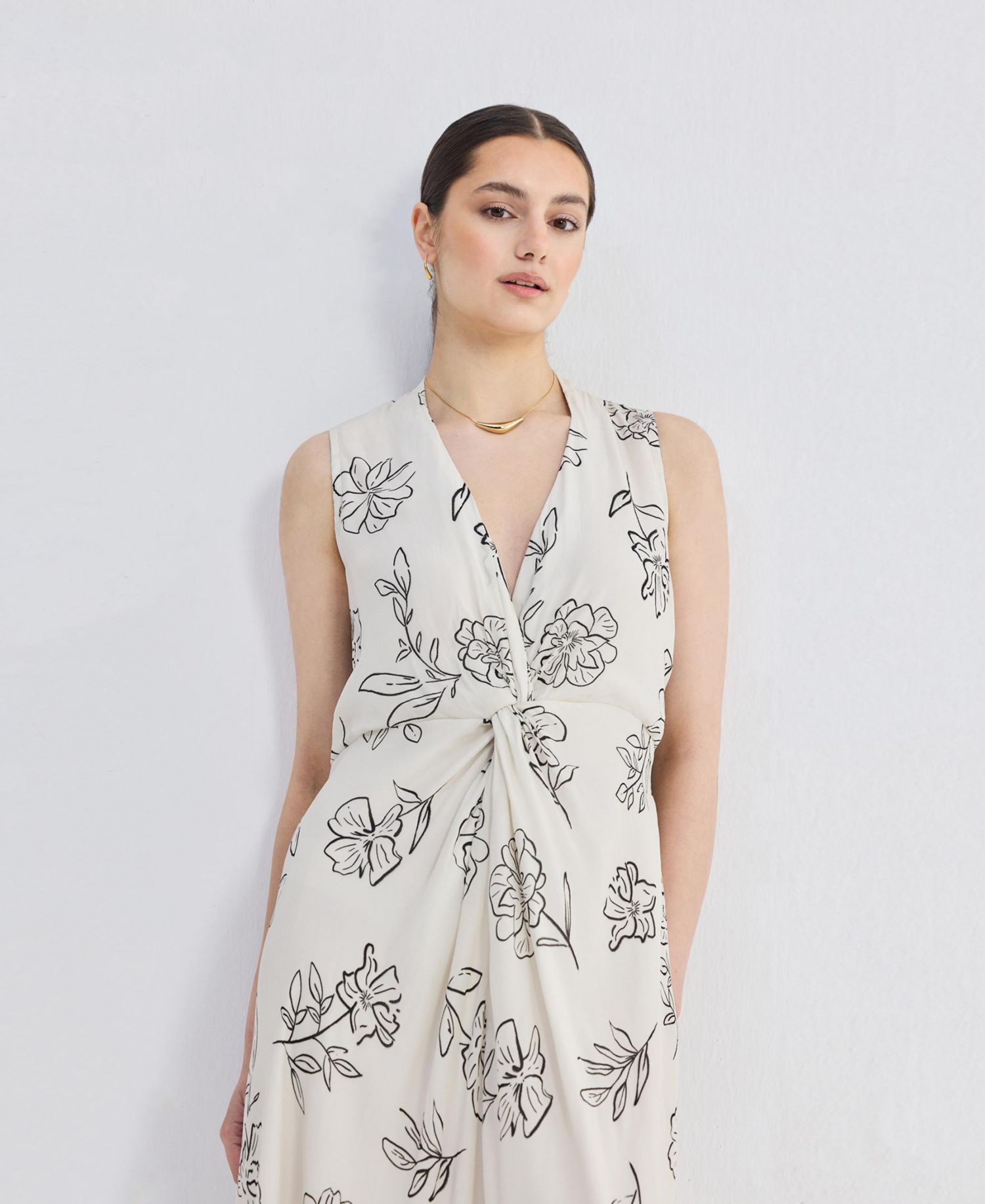 Women's Front Twist Maxi dress in Florals