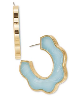 On 34th Gold-Tone Medium Color Stone C-Hoop Earrings 16 Exclusively at Macys 5990₽