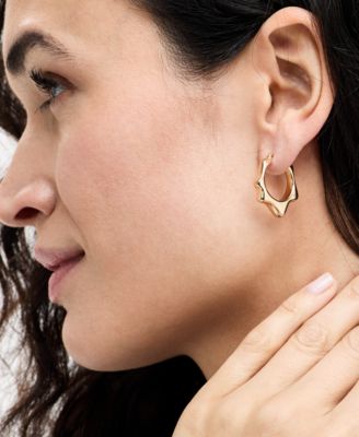 On 34th Wavy Gold-Tone Hex Hoop Earrings, Exclusively at Macy's