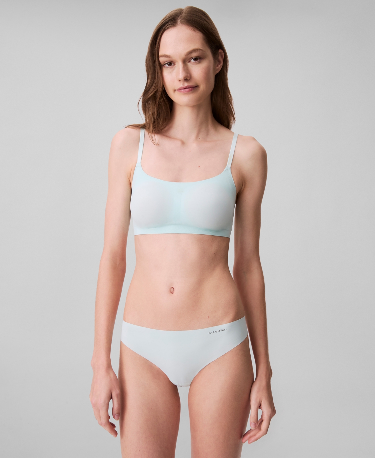 Calvin Klein Invisibles Comfort Lightly Lined Retro Bralette Qf4783 In Moonlight Jade