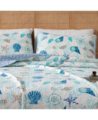 Coastal Microfiber Quilt Set With Shams