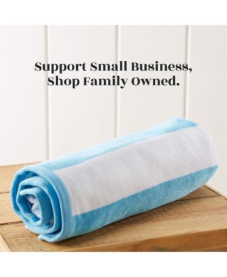 100% Cotton Velour Cabana Stripe Oversized Beach Towel, 4 Pack 35" x 70"
