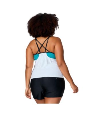 Свободный топ-танкини из блузона с завязкой по бокам в стиле Кантри Плюс Размер