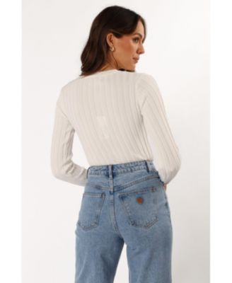 Женский трикотажный топ Aneesa из широкой ткани в рубчик с лепестками и пупсом