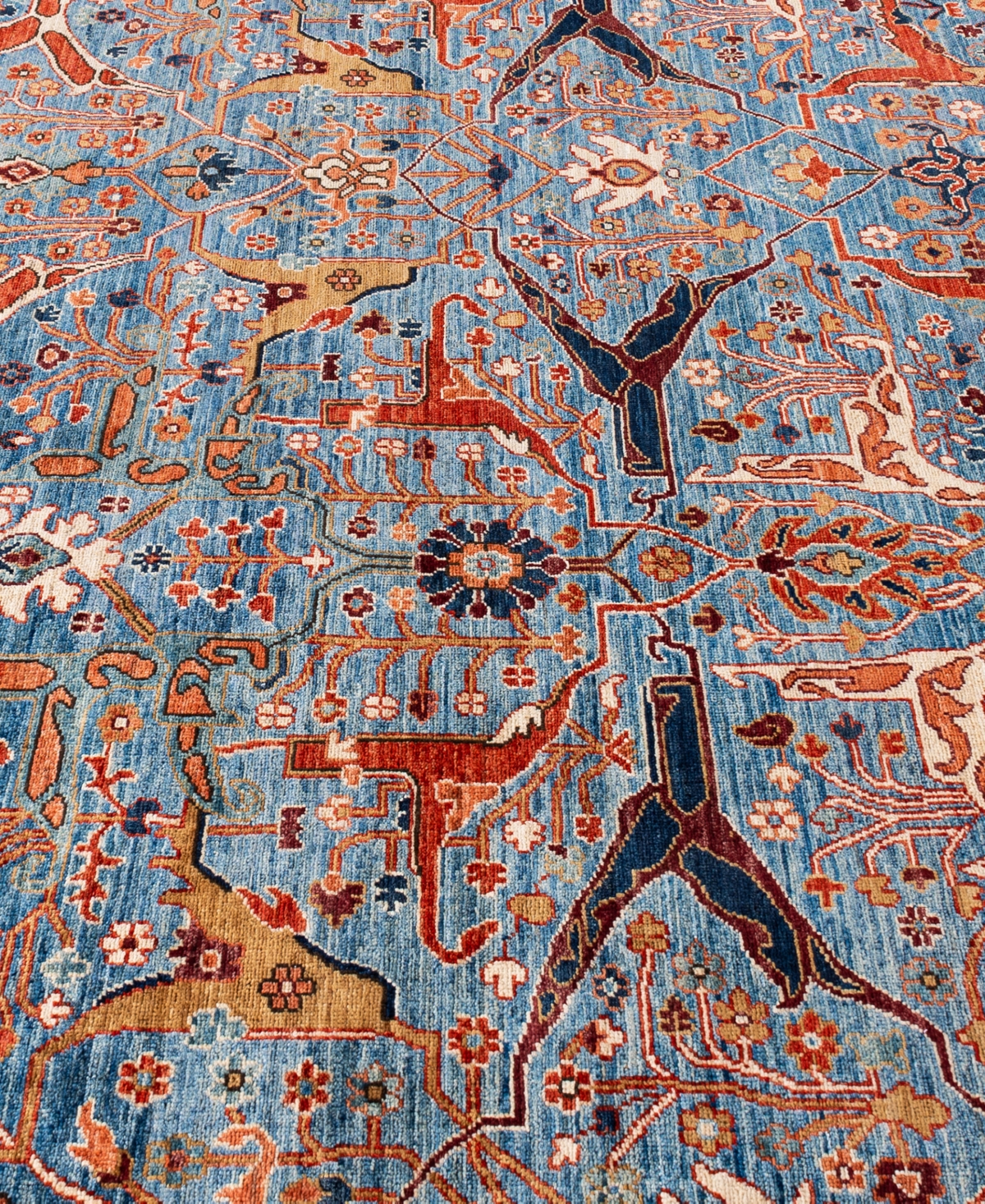 Adorn Hand Woven Rugs Serapi M1945 8'11''x11'10'' Area Rug In Light Blue