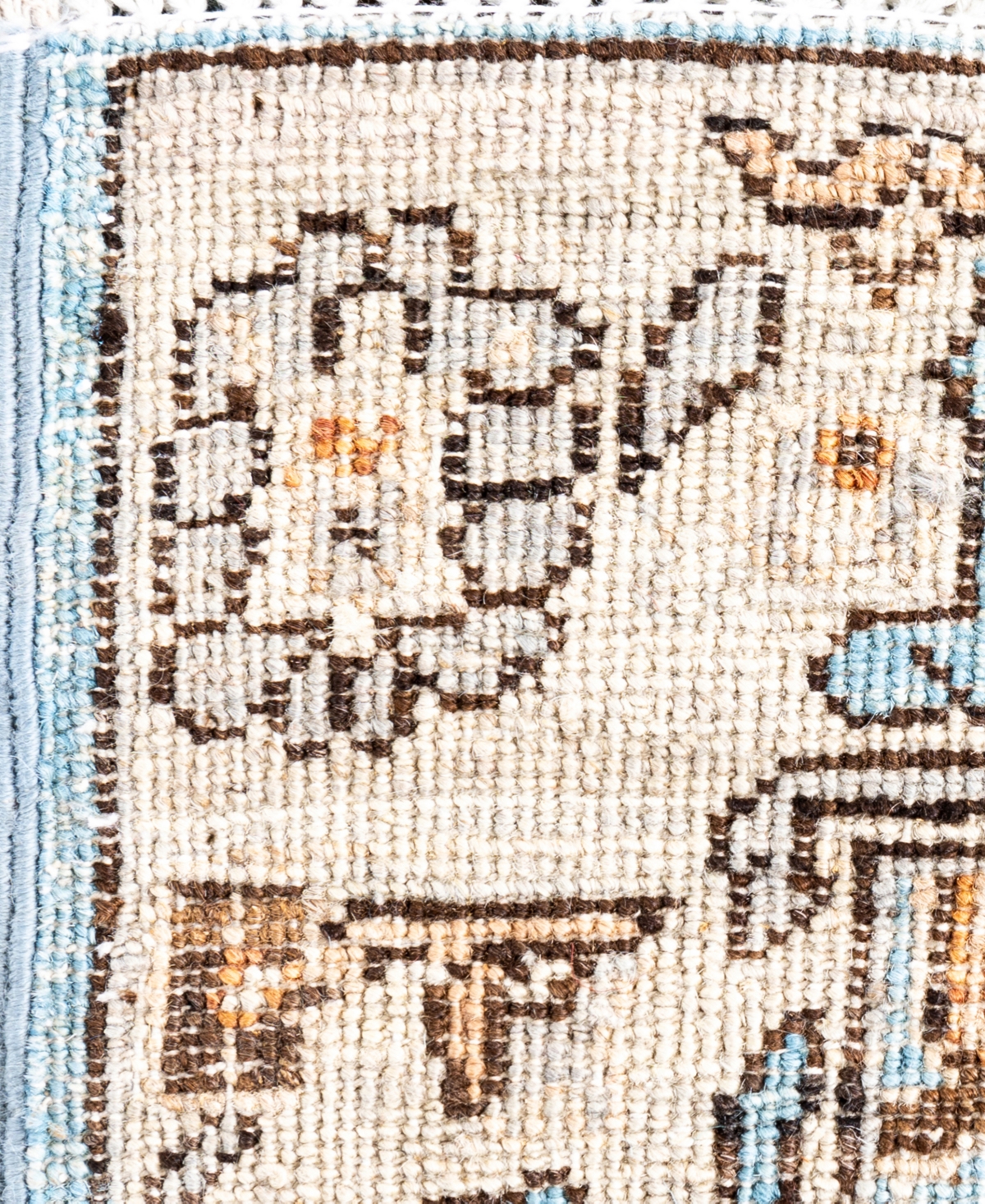 Adorn Hand Woven Rugs Serapi M1945 2'8''x9'5'' Runner Area Rug In Light Blue