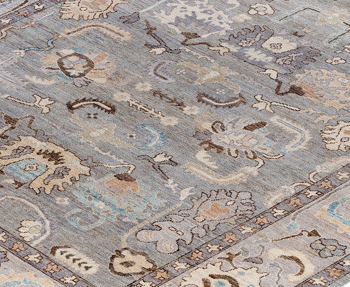 Adorn Hand Woven Rugs Colorful Oushak M1945 9'x11'7'' Area Rug In Gray