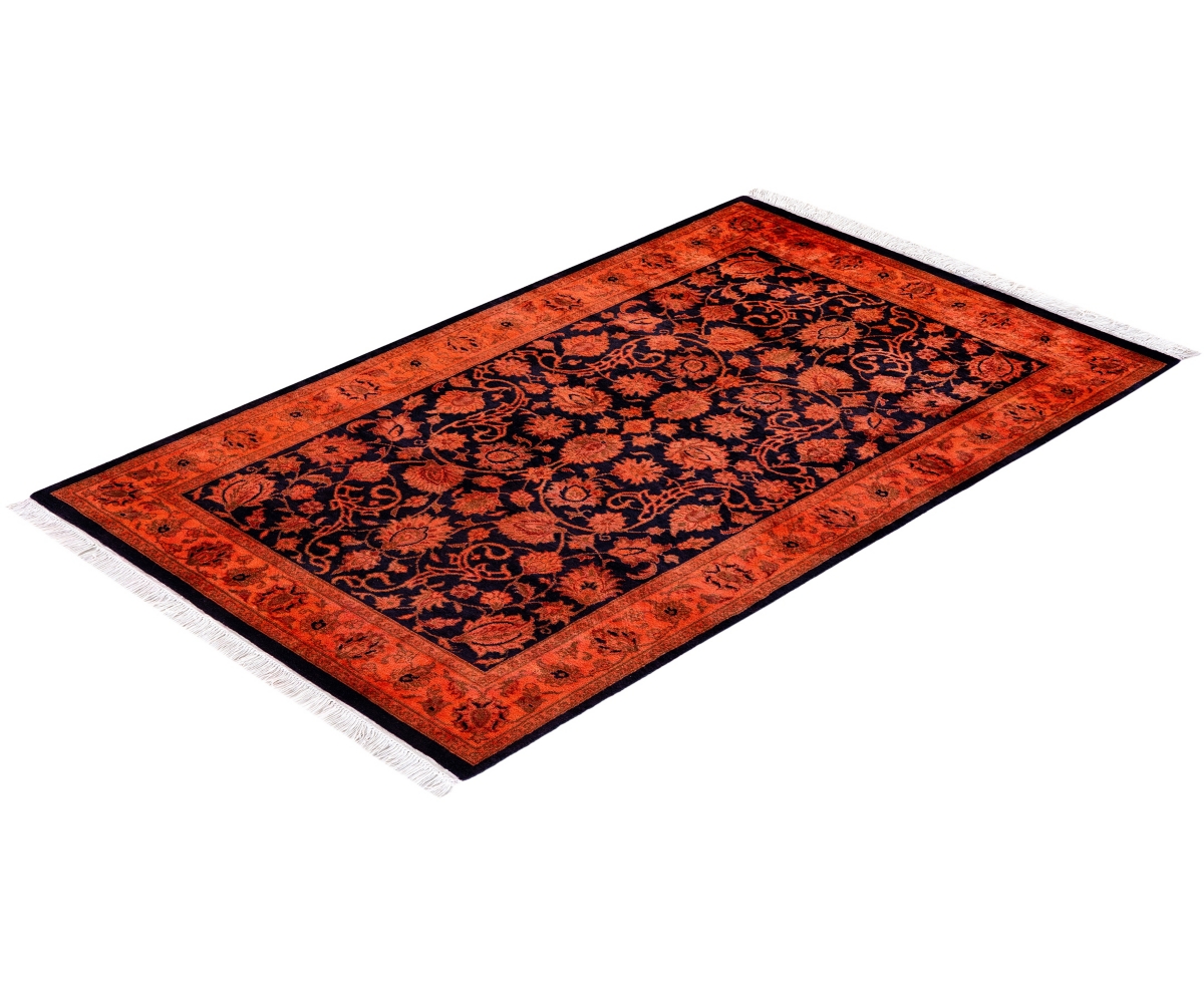 Adorn Hand Woven Rugs Fine Vibrance M1247 2'7''x4'3'' Area Rug In Orange