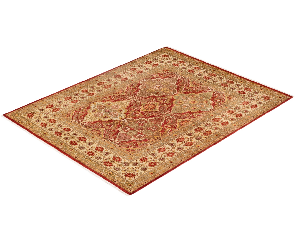 Adorn Hand Woven Rugs Mogul M1770 5'4''x6'9'' Area Rug In Orange