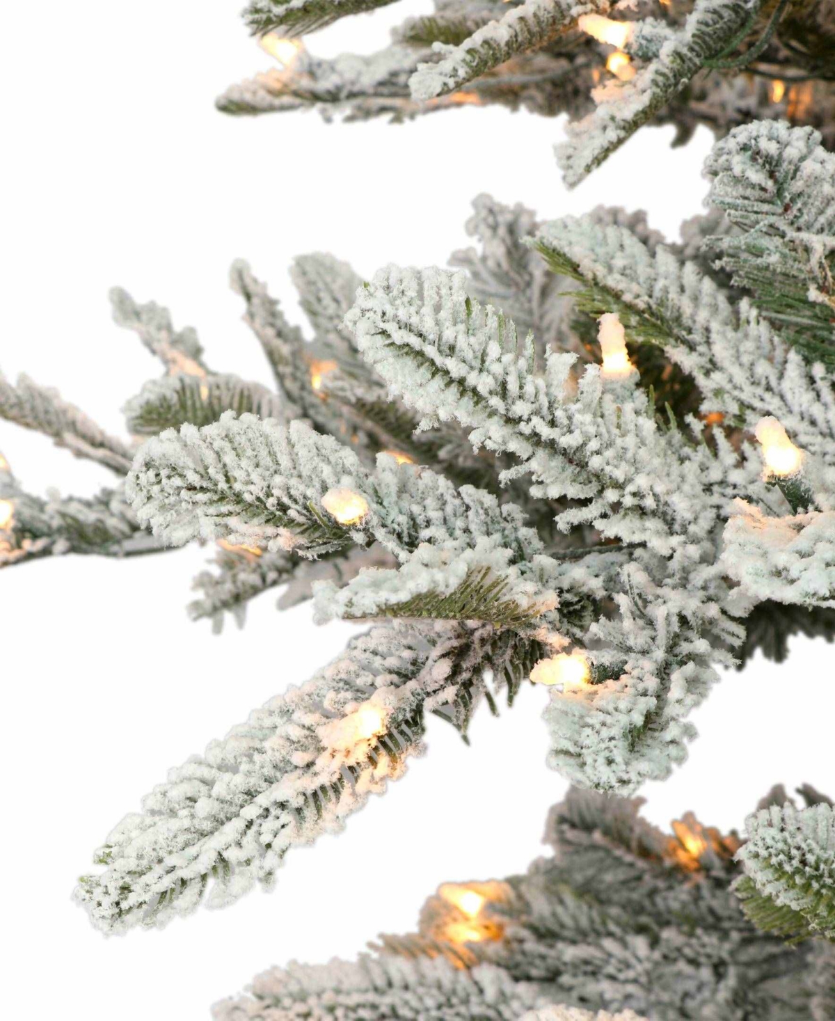 Puleo 7.5FT Pre-lit Arctic Fir Flocked Artificial Christmas Tree