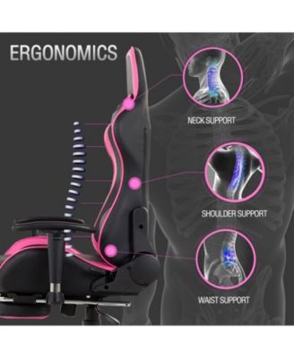 Massage Gaming Chair with Footrest