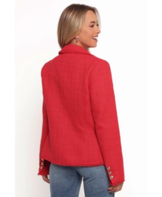 Женский блейзер Simona из саржи на одной пуговице с лепестками и пупсом